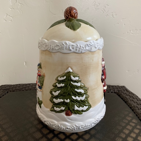 Home Trends Natural Holiday Collection Christmas Cookie Jar "Nature" - Picture 4 of 11